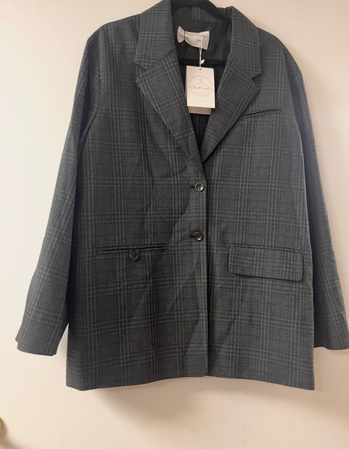 Proenza Schouler Knit Plaided Grey Blazer