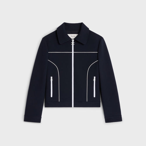 Celine Navy Blouson Wool Jacket