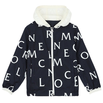 Moncler Navy And White Patterned Jacket