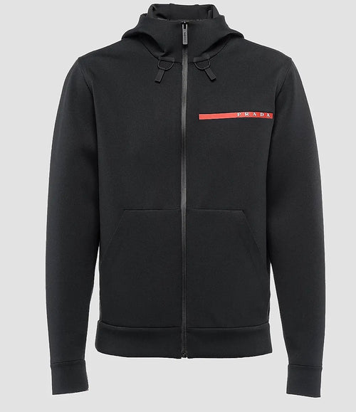 Prada Black Technical Fabric Hoodie Jacket