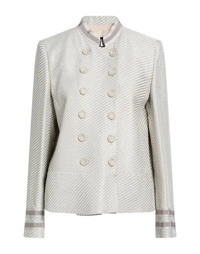 Emporio Armani Silver Jacquard Tweed Blazer