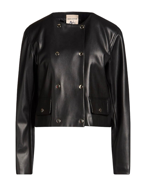 Semicouture Leather Black Jacket