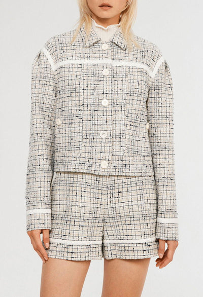 Claudie Pierlot Tweed Cropped Blazer