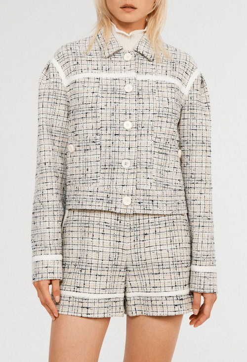 Claudie Pierlot Tweed Cropped Blazer