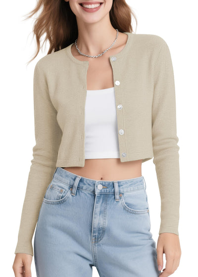 Urban Coco Camel Cropped Cardigan