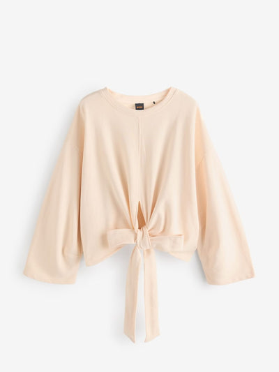 Boss Cream Wrap Tie Sweater
