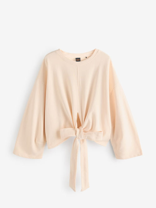 Boss Cream Wrap Tie Sweater