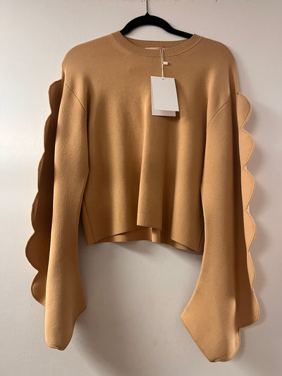 ULLA JOHNSON Camel ,knit , bump hills shirt