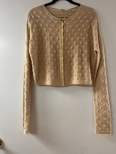 Alysi Beige Dots Knit Cardigan