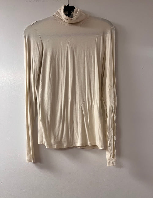 Max Mara Cream Turtleneck Solid Shirt