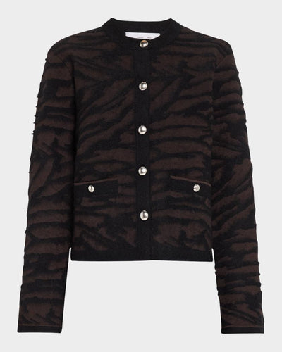 Proenza Schouler Brown Animal Print Cardigan