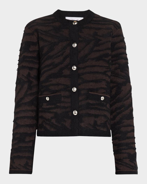 Proenza Schouler Brown Animal Print Cardigan
