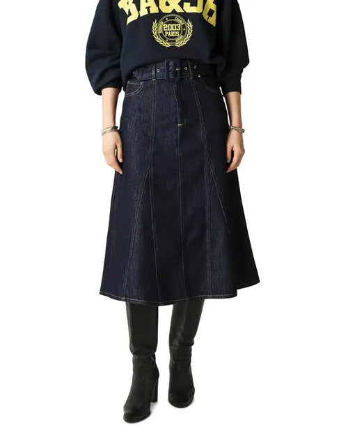 Ba&sh jeans midi skirt