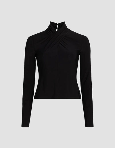 Derek Lam Black Twist Neck Shirt