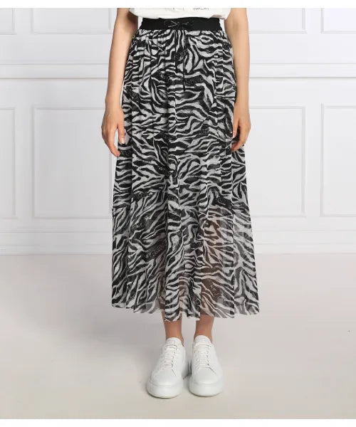 Marccoain Black And White Midi Skirt