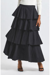 Derek Lam Maxi Black Layers Midi Skirt
