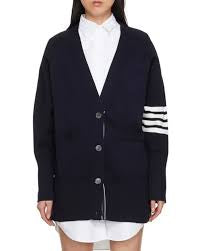 Thom Browne Navy Wool Cardigan