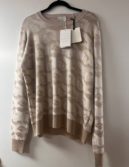 Ballantyne Beige Abstract Knit Sweater
