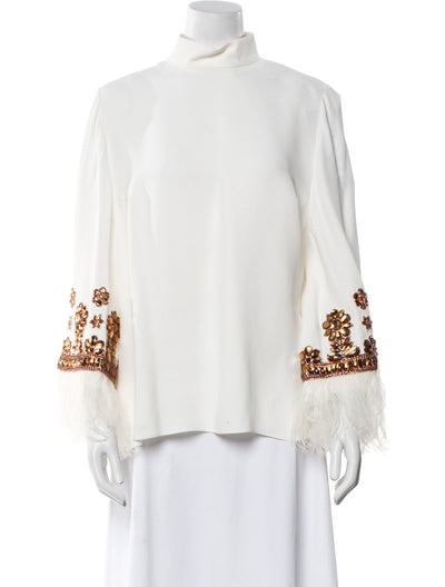 Andrew Gn White Mock Neck Shirt