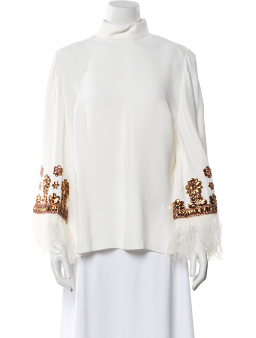 Andrew Gn White Mock Neck Shirt