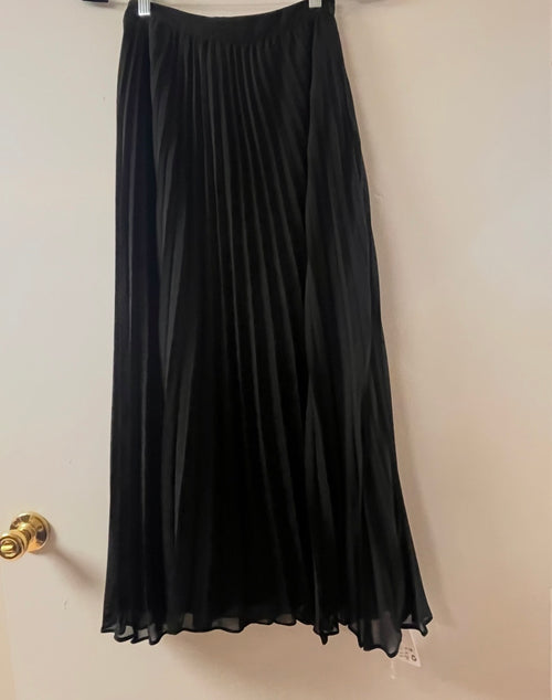 Self-portrait Pleated Black Midi Skirt