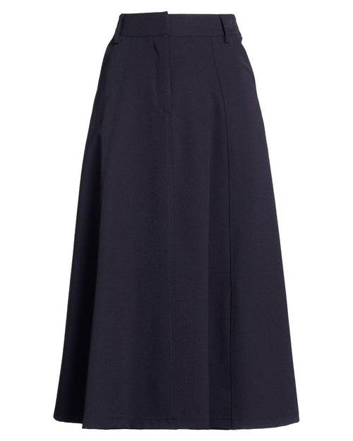 Shirtaporter Midi Navy Solid Skirt