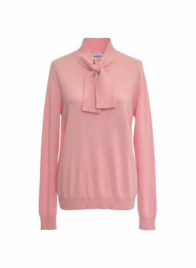 Mariuccia Pink Wool Tie Pull-On Sweater