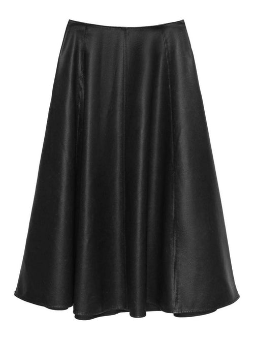 Msgm black Midi Leather Skirt