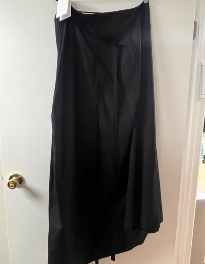 Ann Demeulemeester Black Maxi A-Line Warp Skirt