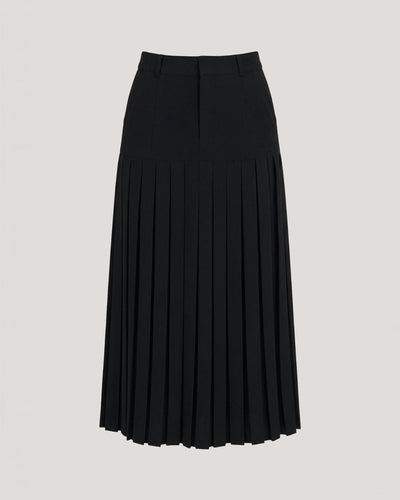 Cinq a Sept Black Midi Pleated Classic Skirt