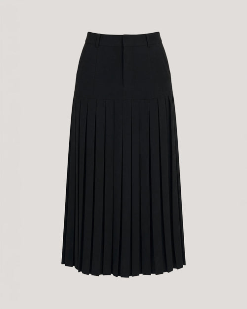 Cinq a Sept Black Midi Pleated Classic Skirt