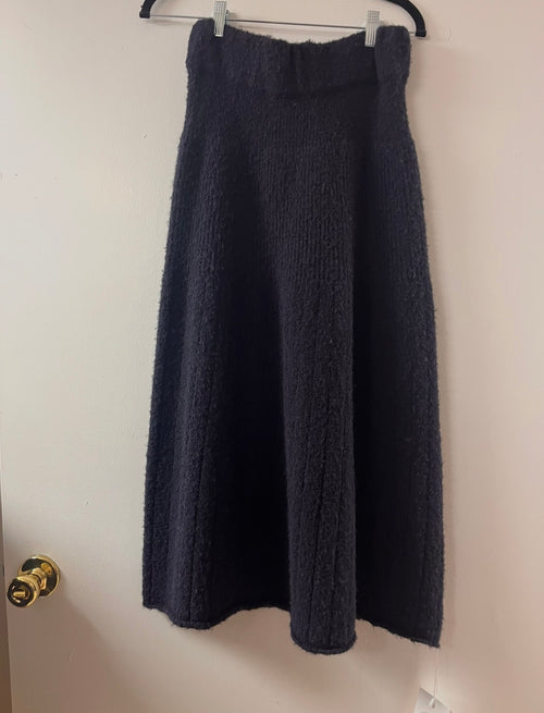 Liviana Conti Wool Midi Navy Skirt