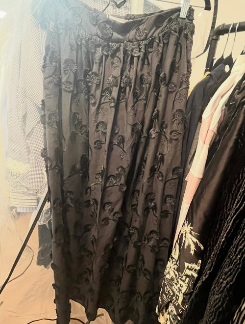 Jijil Black Maxi Skirt Embroidered