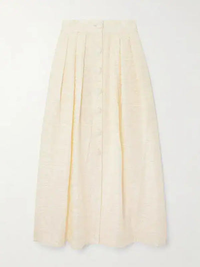Destree Cream Maxi Abstract Skirt