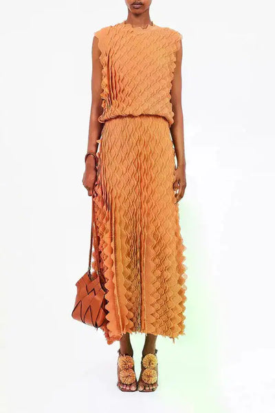 Ulla Johnson Orange Abstract Maxi Skirt