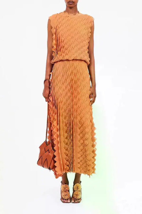 Ulla Johnson Orange Abstract Maxi Skirt