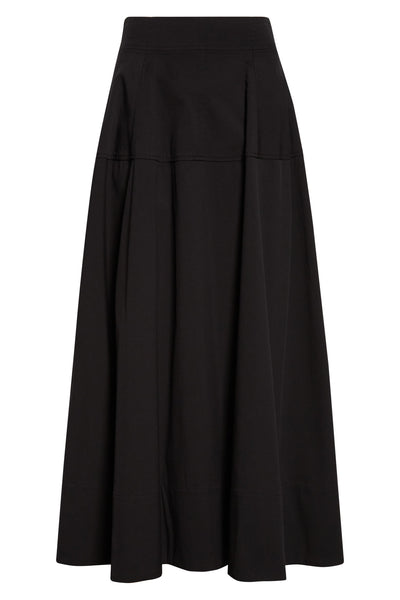 Lela Rose Black Denim Maxi Skirt