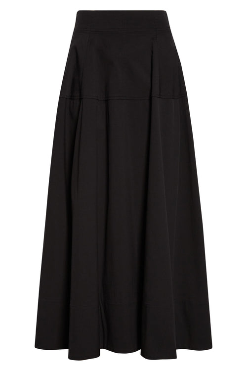 Lela Rose Black Denim Maxi Skirt