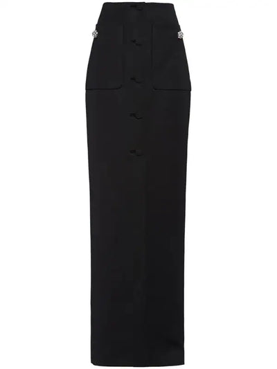 Prada Wool Black Maxi Pencil Skirt