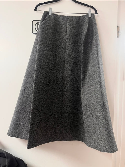 Prada Grey Twill Midi Skirt