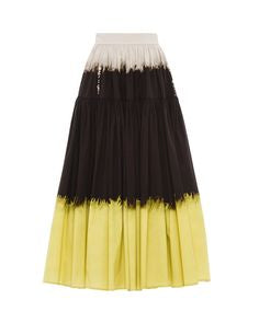Prada Midi Multi Colored Brown Beige And Yellow Skirt
