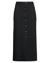 Liviana Conti Black Midi Belted Pencil Skirt