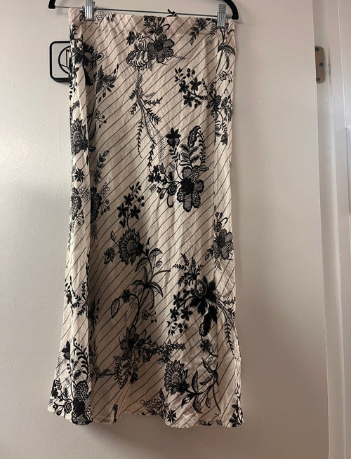 Please Off-White Floral Midi Skirt