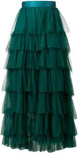 Forte_Forte Green Tutu Multi-Layered Skirt