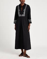 Beatrice B. Embroidered Cotton Dress in Black