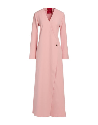 Co.Go Wrap Long Sleeve Maxi Dress in Pink