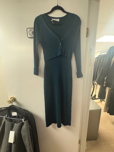 Derek Lam 2 Peice Midi Sweater dress in Teal