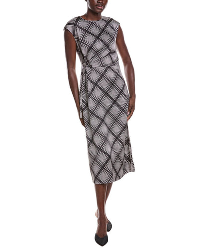 Derek Lam Crepe Back Satin Midi Dress in Black
