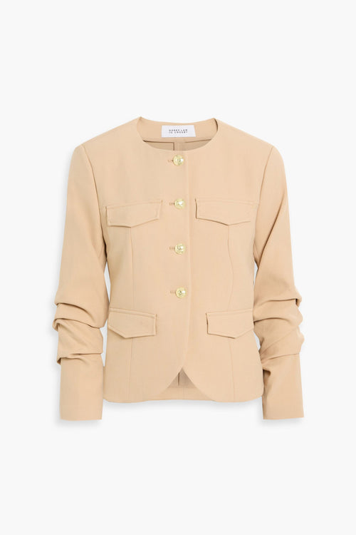 Derek Lam Ruched Crepe Jacket in Camel