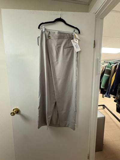 Dixie Grey Striped Slitted Maxi Skirt